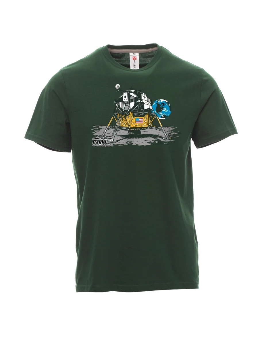 Dunkelgrün T-Shirt für Männer Mondmodul Eagle