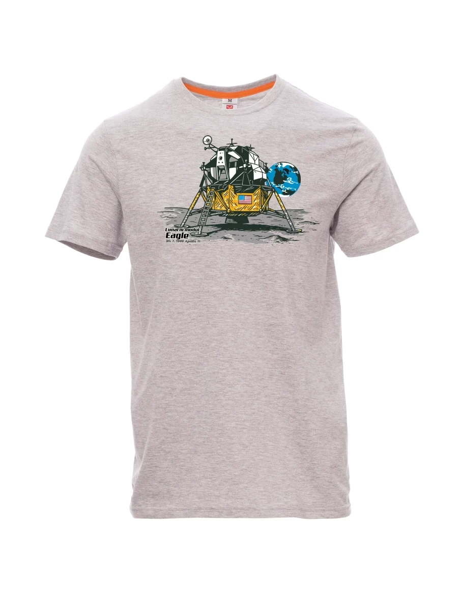 Grau melange T-Shirt für Männer Mondmodul Eagle