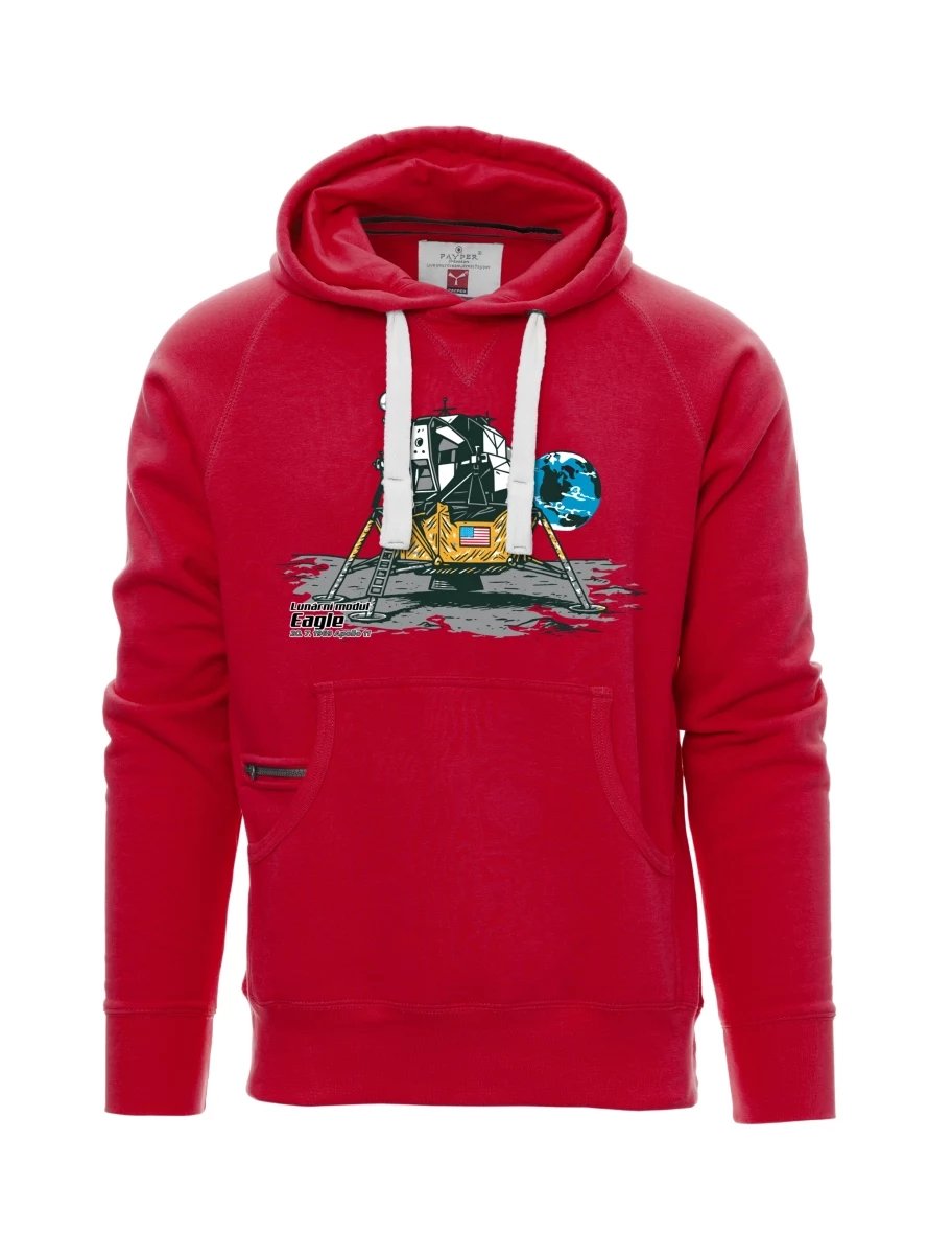 Rotes Sweatshirt für Männer Mondmodul Eagle