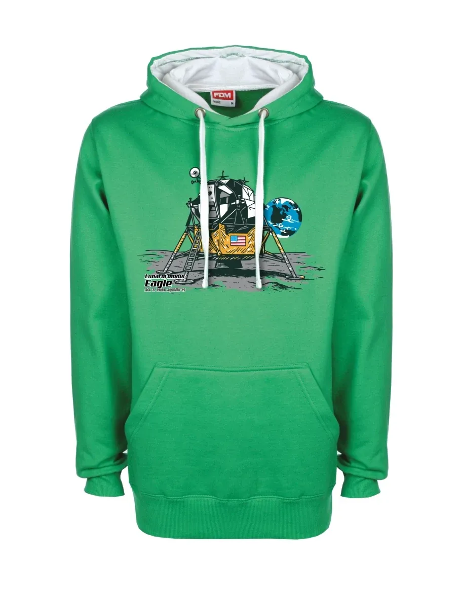 Weiß-grünes Sweatshirt Mondmodul Eagle
