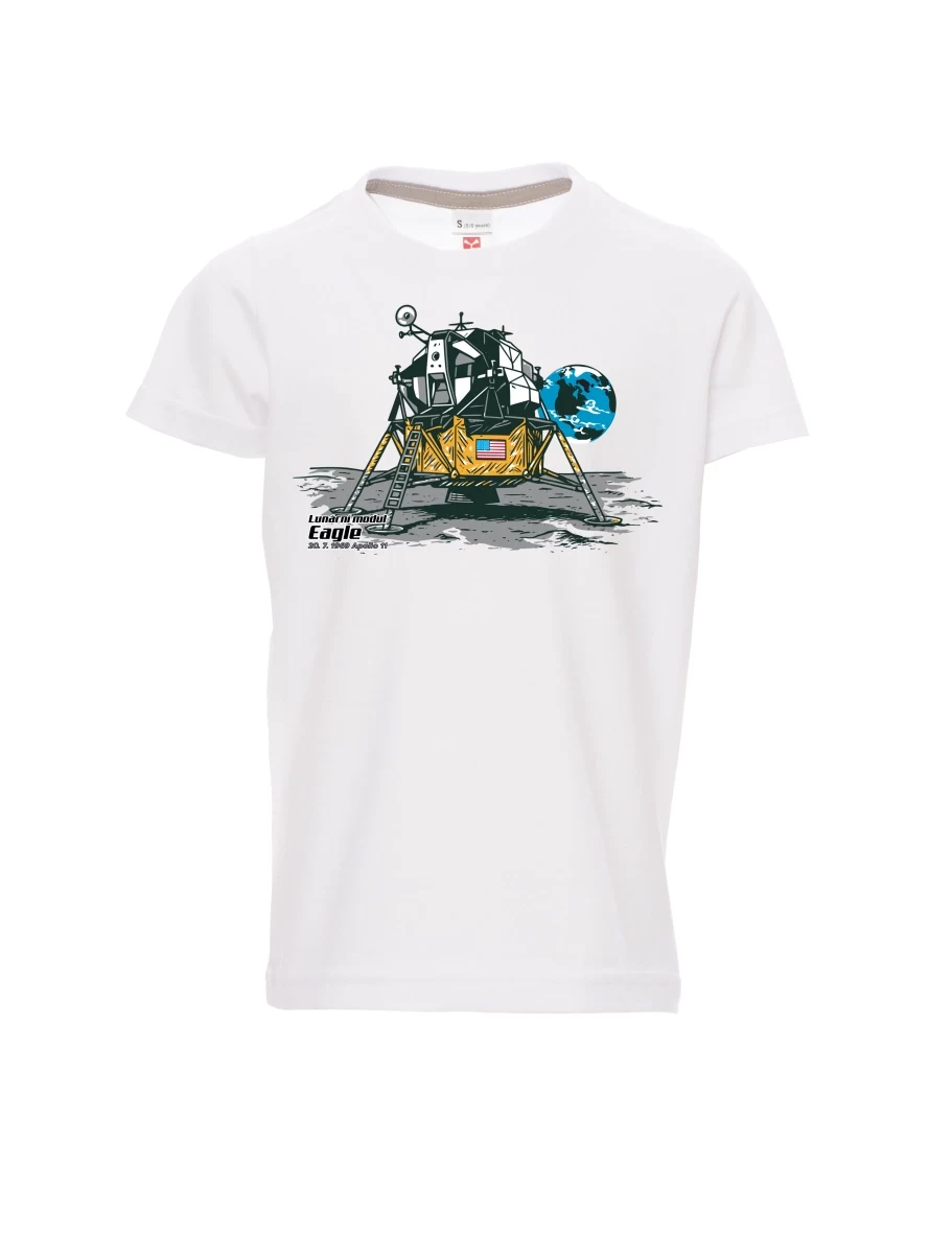 Weißes Kinder T-Shirt Mondmodul Eagle