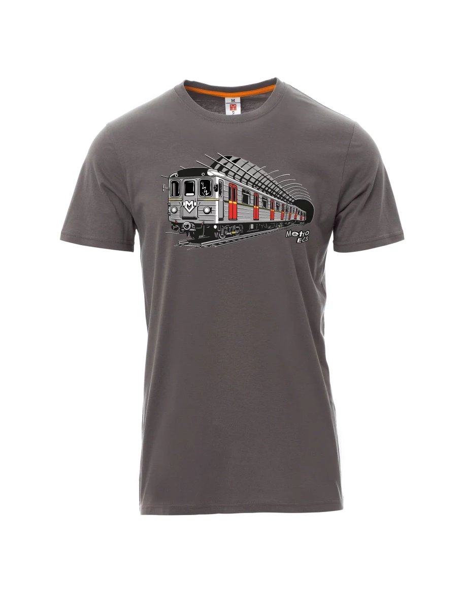 Graues T-Shirt für Männer U-Bahn EČS