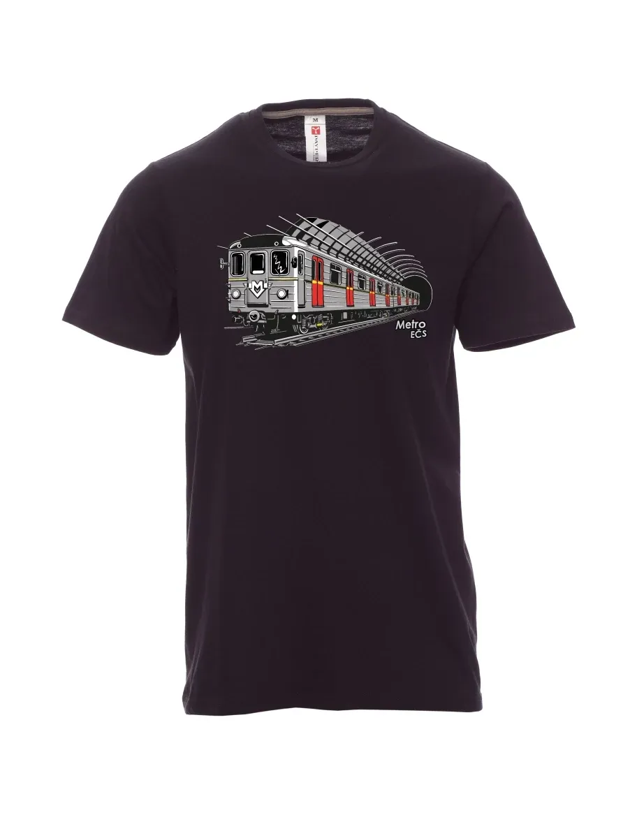 Schwarzes T-Shirt für Männer U-Bahn EČS