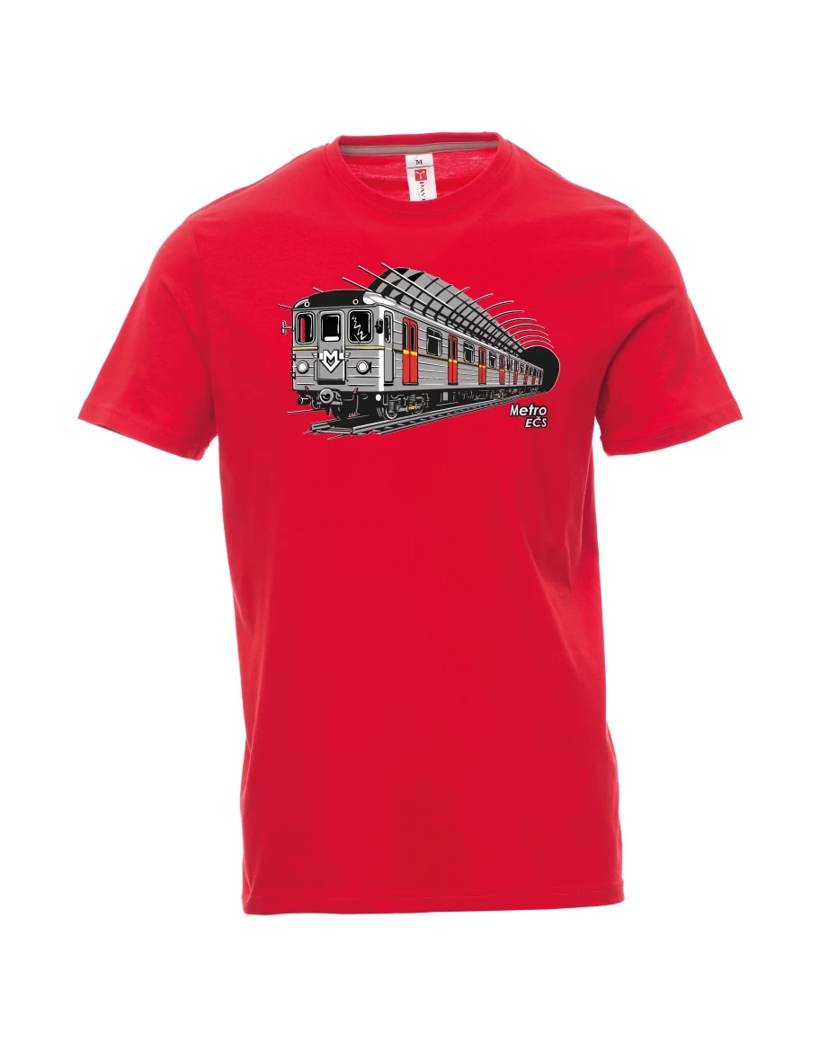 Rotes T-Shirt für Männer U-Bahn EČS