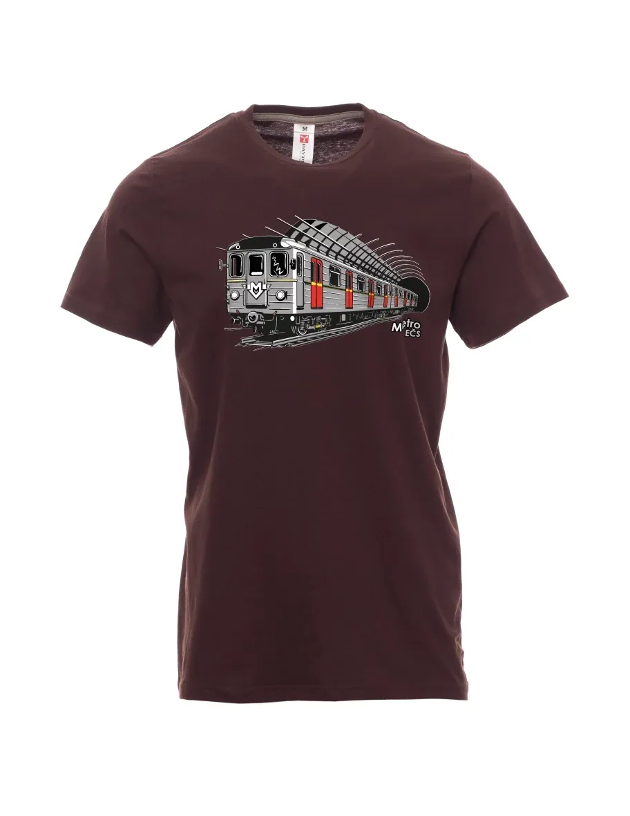 Dunkelbraun T-Shirt für Männer U-Bahn EČS