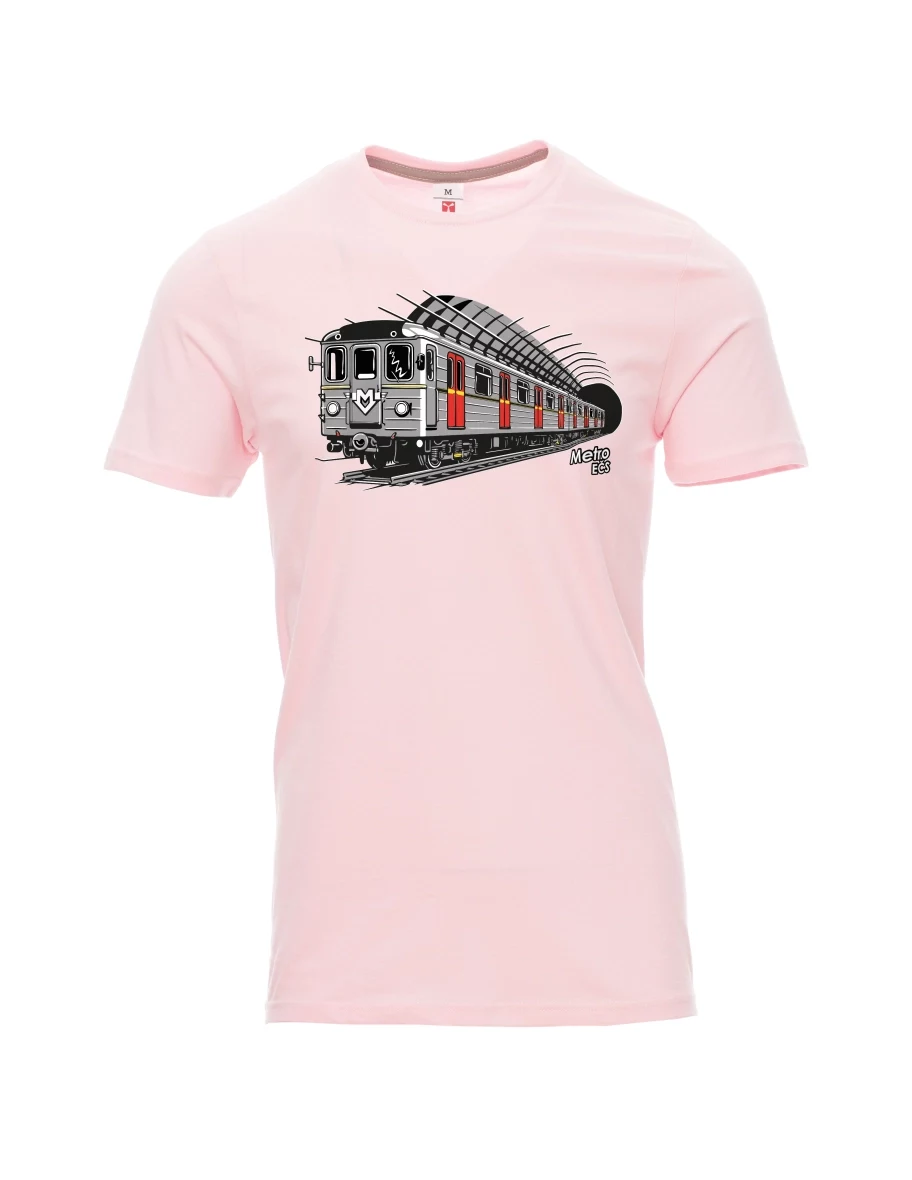 Hell-Pink T-Shirt für Männer U-Bahn EČS