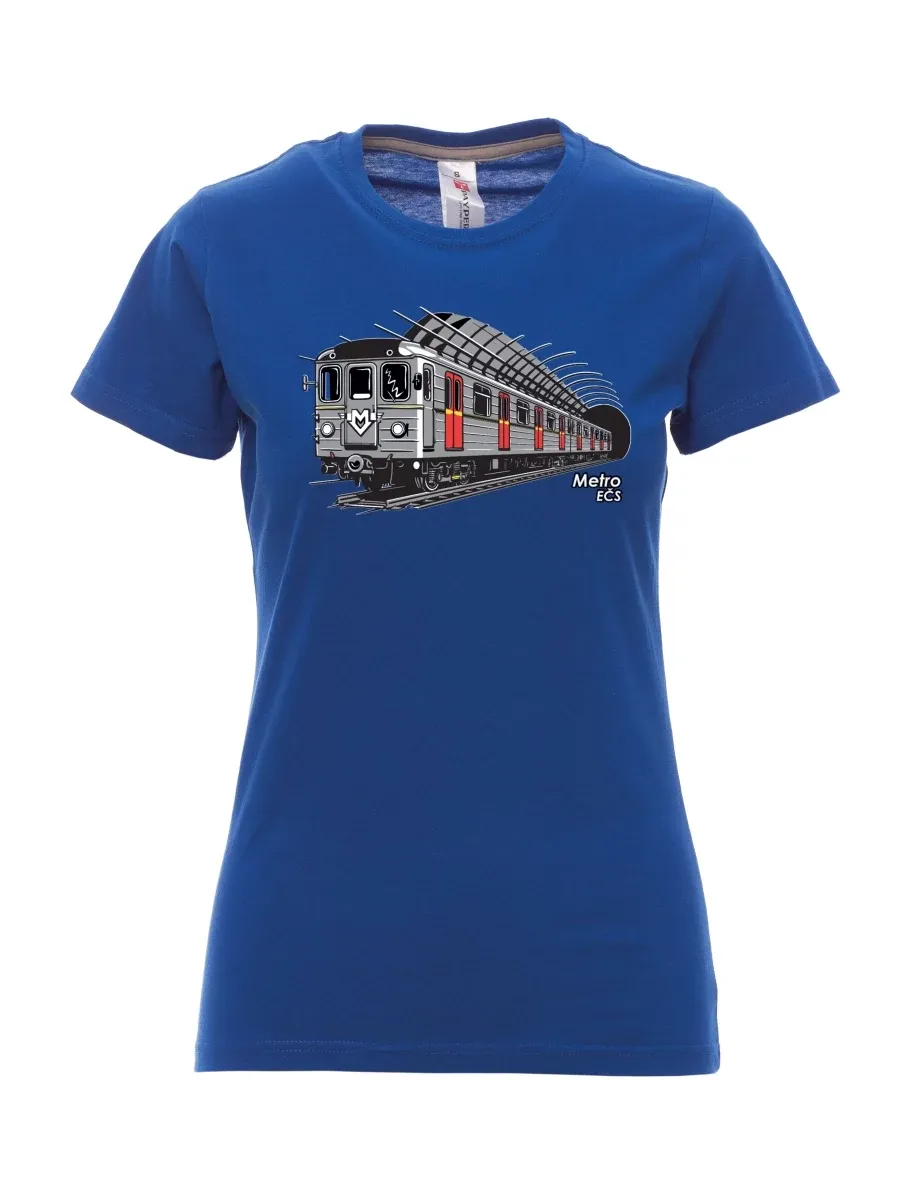 Königsblaues T-Shirt für Damen U-Bahn EČS