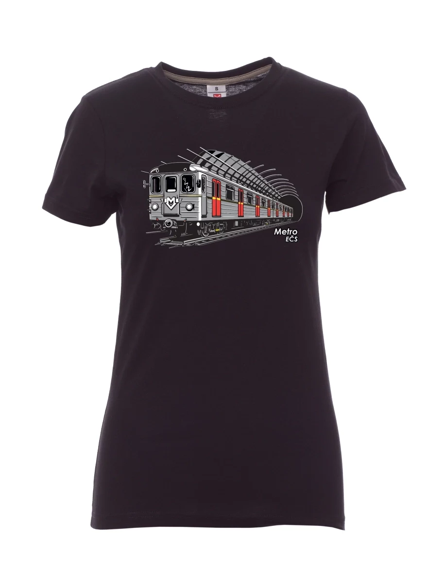 Schwarzes T-Shirt für Damen U-Bahn EČS
