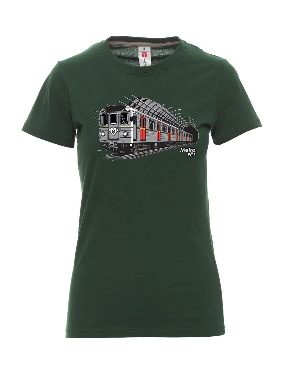 Dunkelgrün T-Shirt für Damen U-Bahn EČS