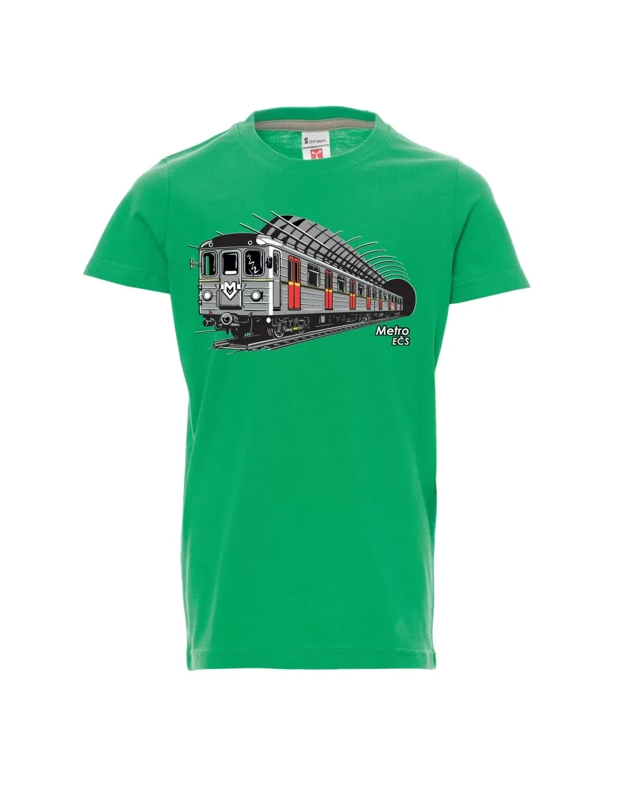 Grünes Kinder T-Shirt U-Bahn EČS