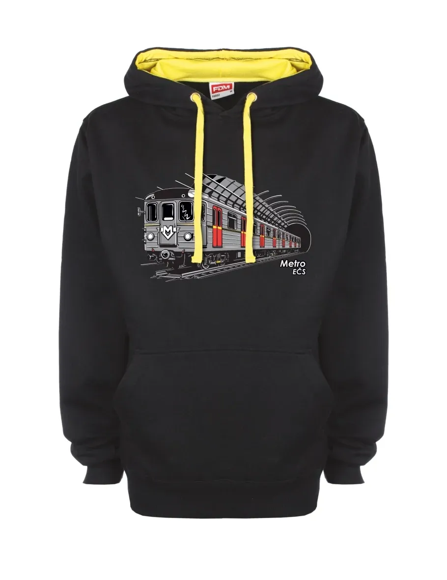 Gelb-schwarzes Sweatshirt mit U-Bahn EČS