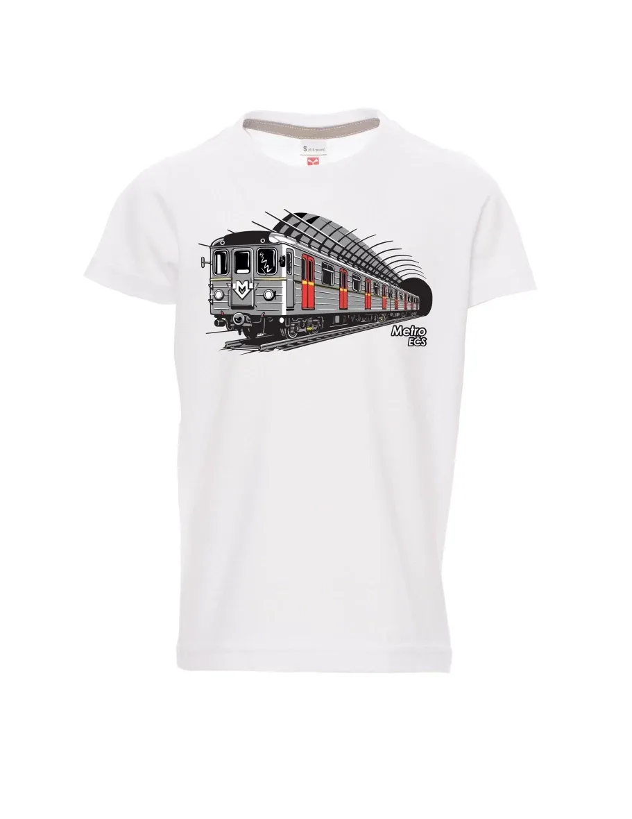 Weißes Kinder T-Shirt U-Bahn EČS