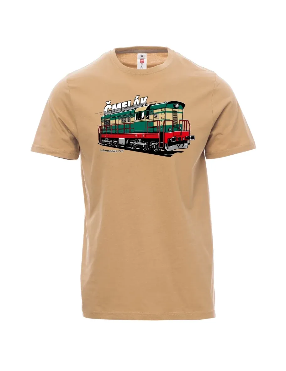 Braunes T-Shirt für Männer Lokomotive 770 „Čmelák“