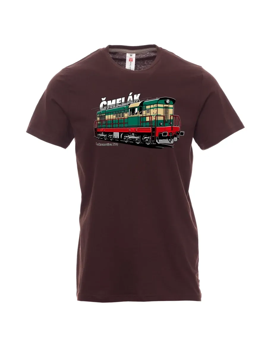 Dunkelbraun T-Shirt für Männer Lokomotive 770 „Čmelák“