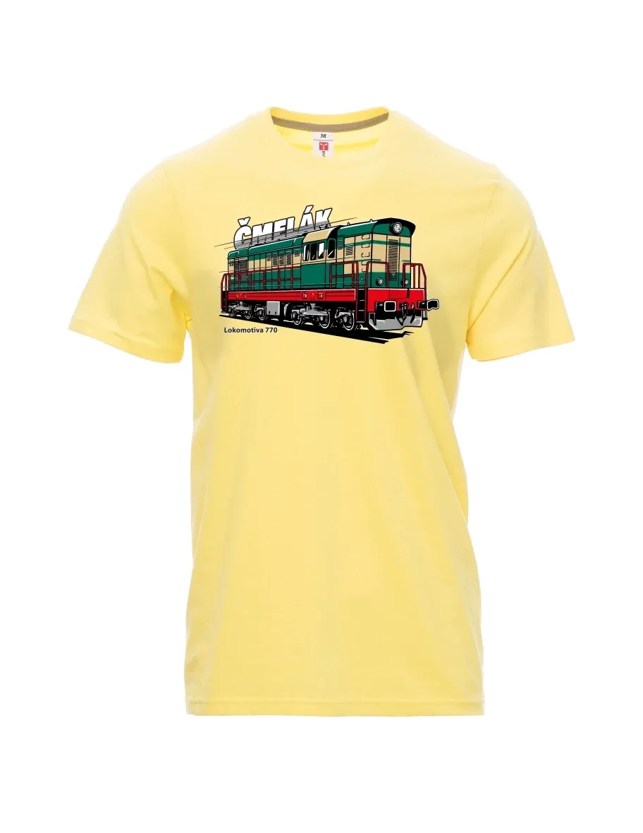 Hellgelb T-Shirt für Männer Lokomotive 770 „Čmelák“