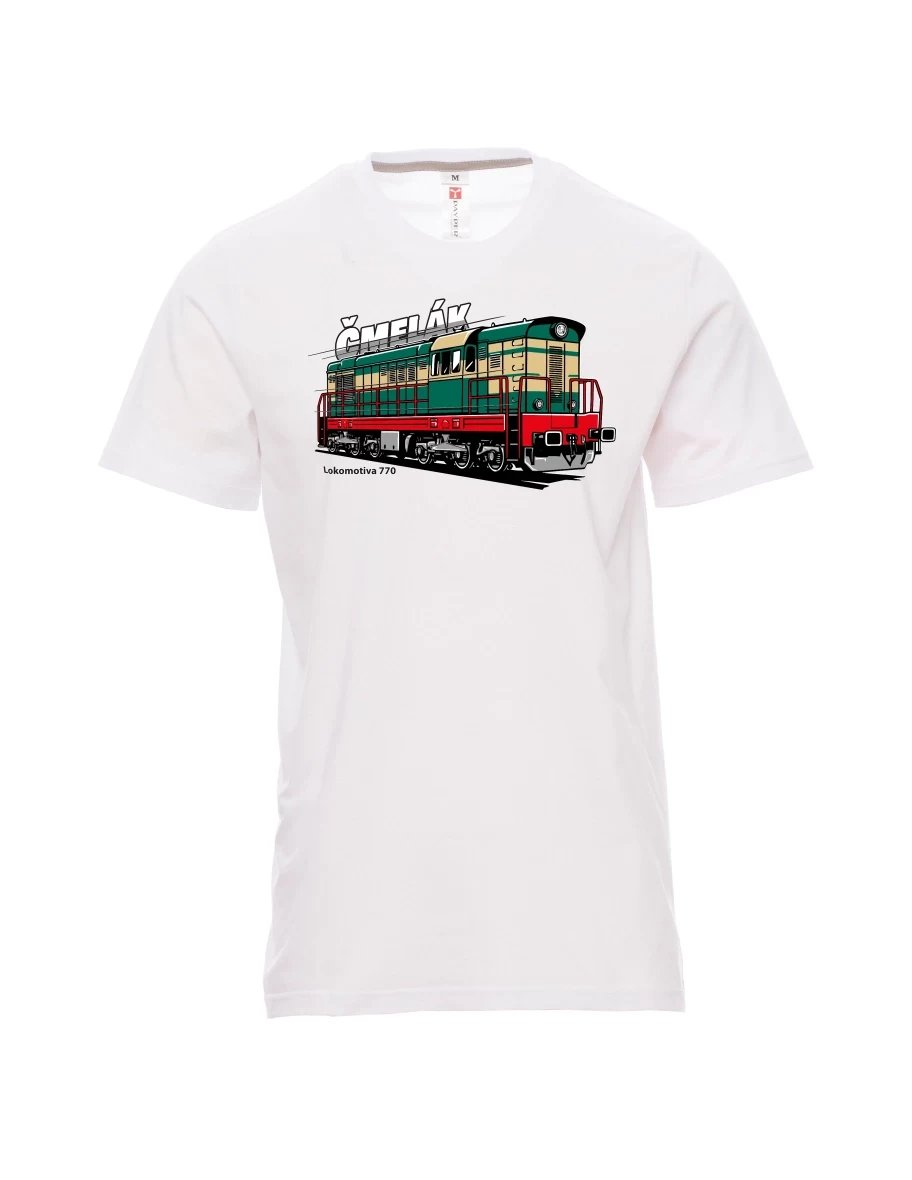 Weißes T-Shirt für Männer Lokomotive 770 „Čmelák“