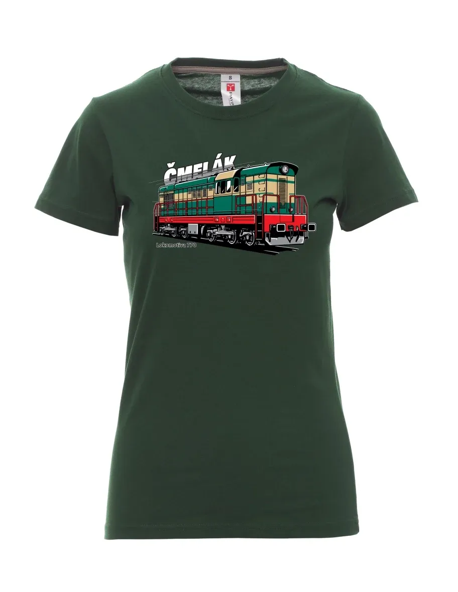 Dunkelgrün T-Shirt für Damen Lokomotive 770 „Čmelák“
