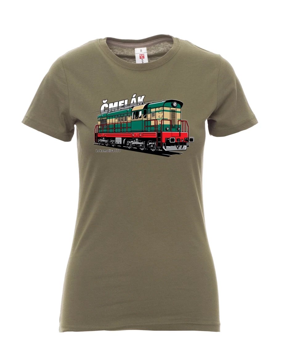 Khaki T-Shirt für Damen Lokomotive 770 „Čmelák“