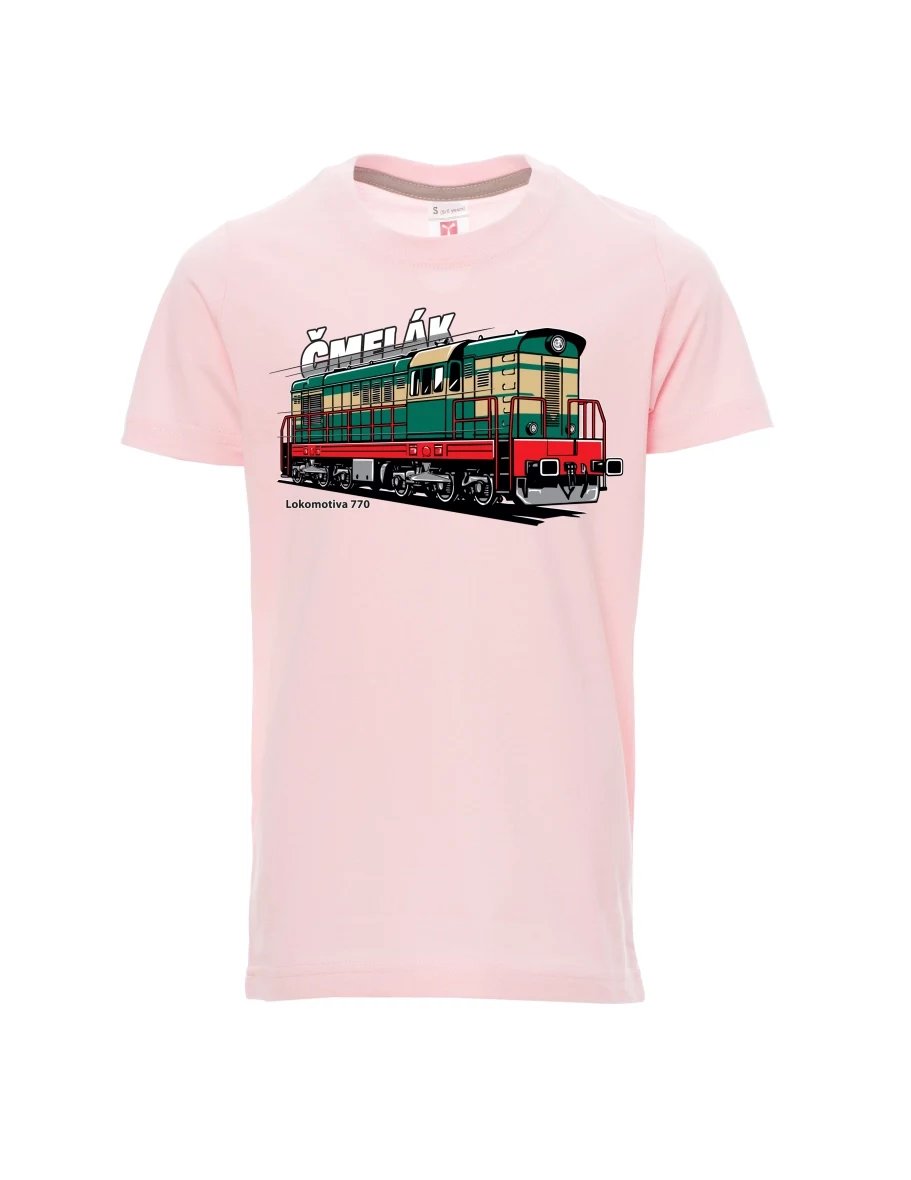 Hell-Pink Kinder T-Shirt Lokomotive 770 „Čmelák“