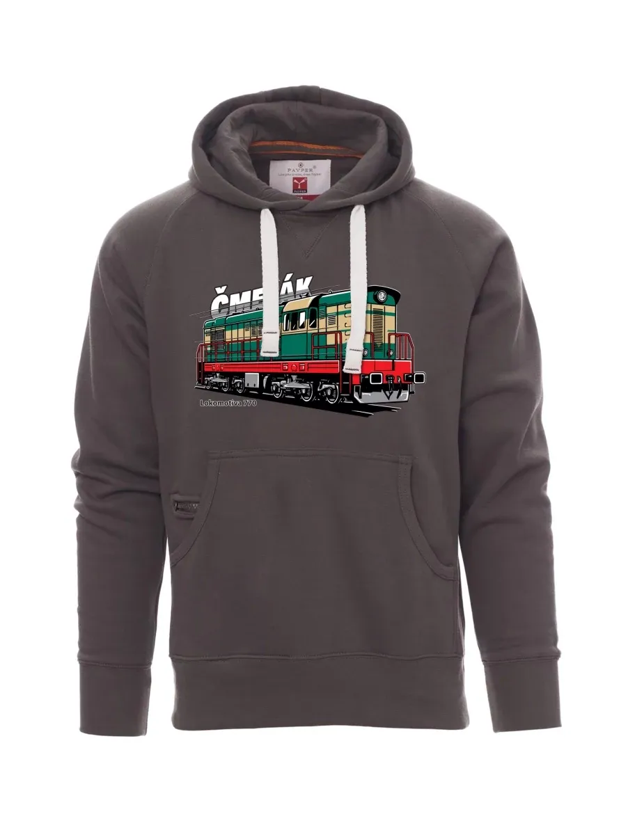 Graues Sweatshirt für Männer Lokomotive 770 „Čmelák“