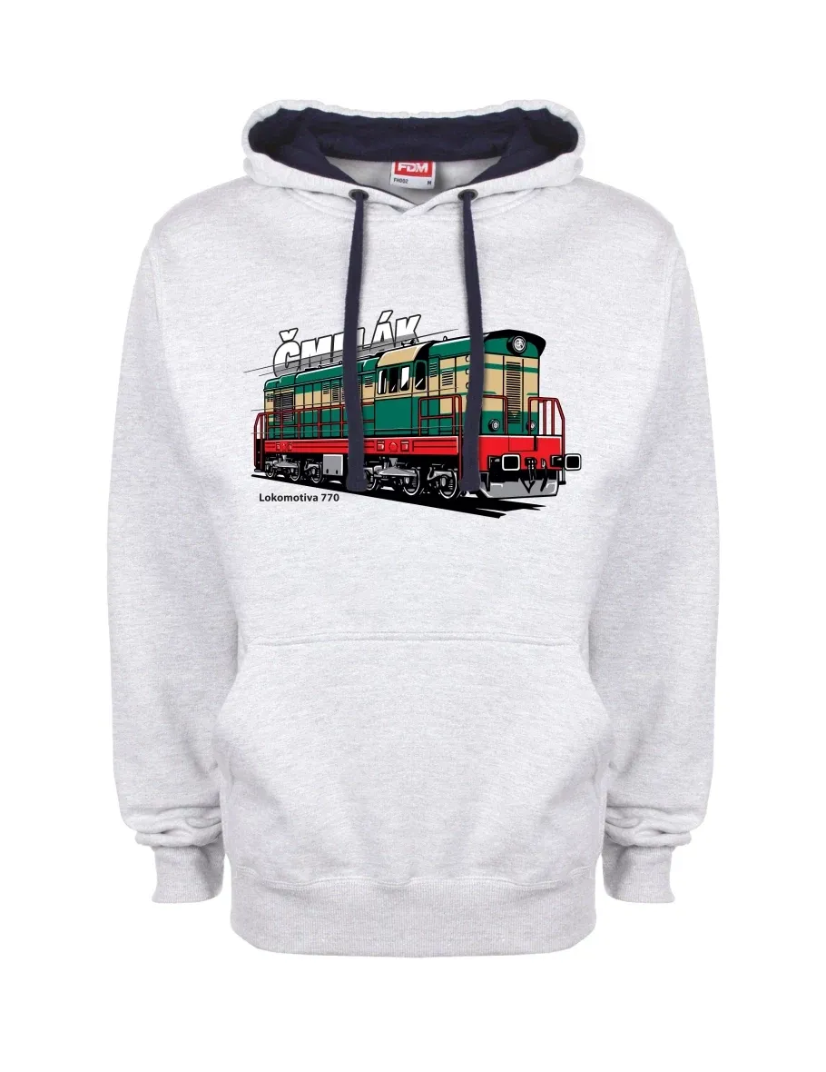 Blau-graues Sweatshirt Lokomotive 770 „Čmelák“