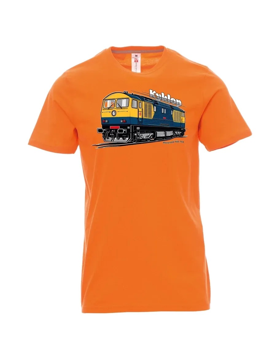 Orange T-Shirt für Männer Triebwagen 759 „Kyklop“