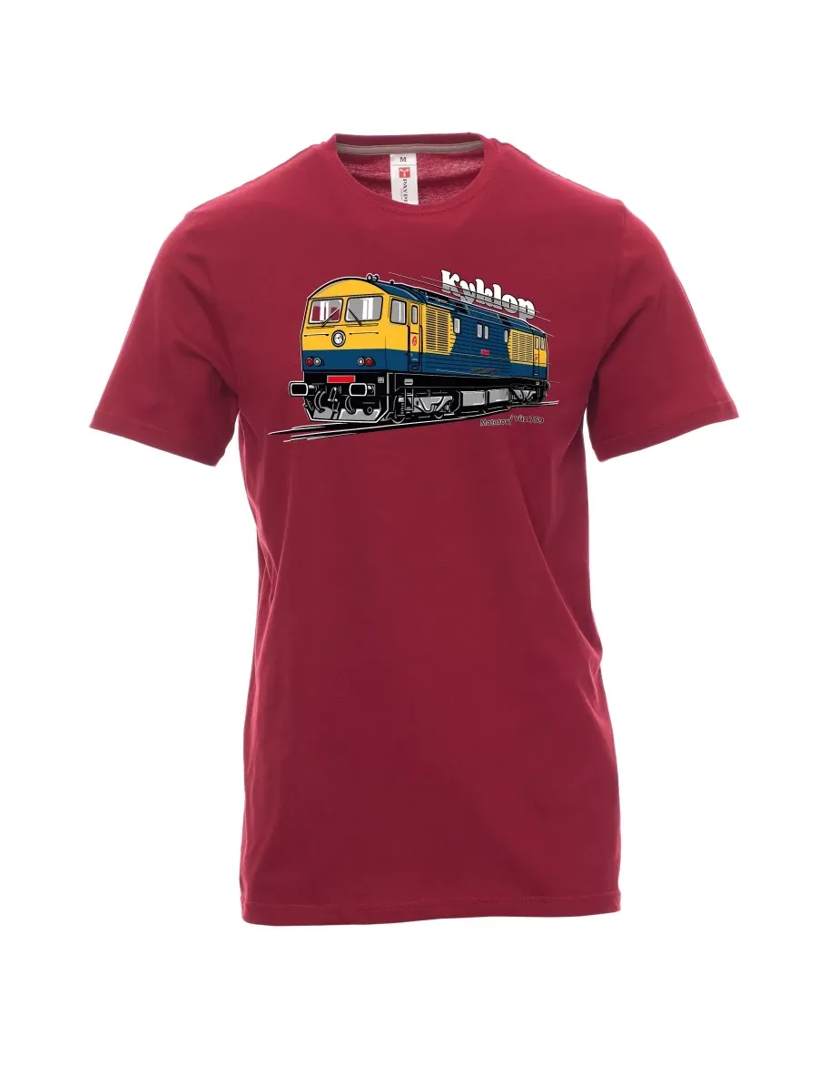 Dunkelrotes T-Shirt für Männer Triebwagen 759 „Kyklop“