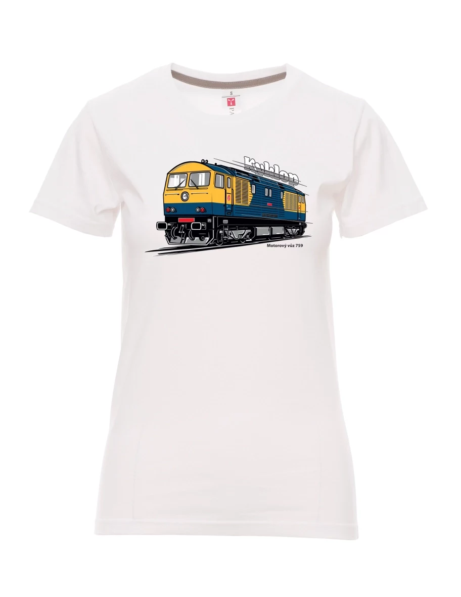 Weißes T-Shirt für Damen Triebwagen 759 „Kyklop“