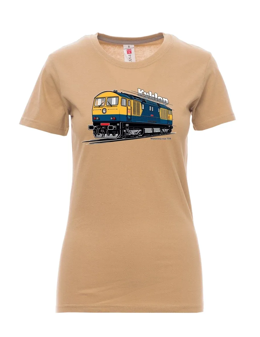 Braunes T-Shirt für Damen Triebwagen 759 „Kyklop“