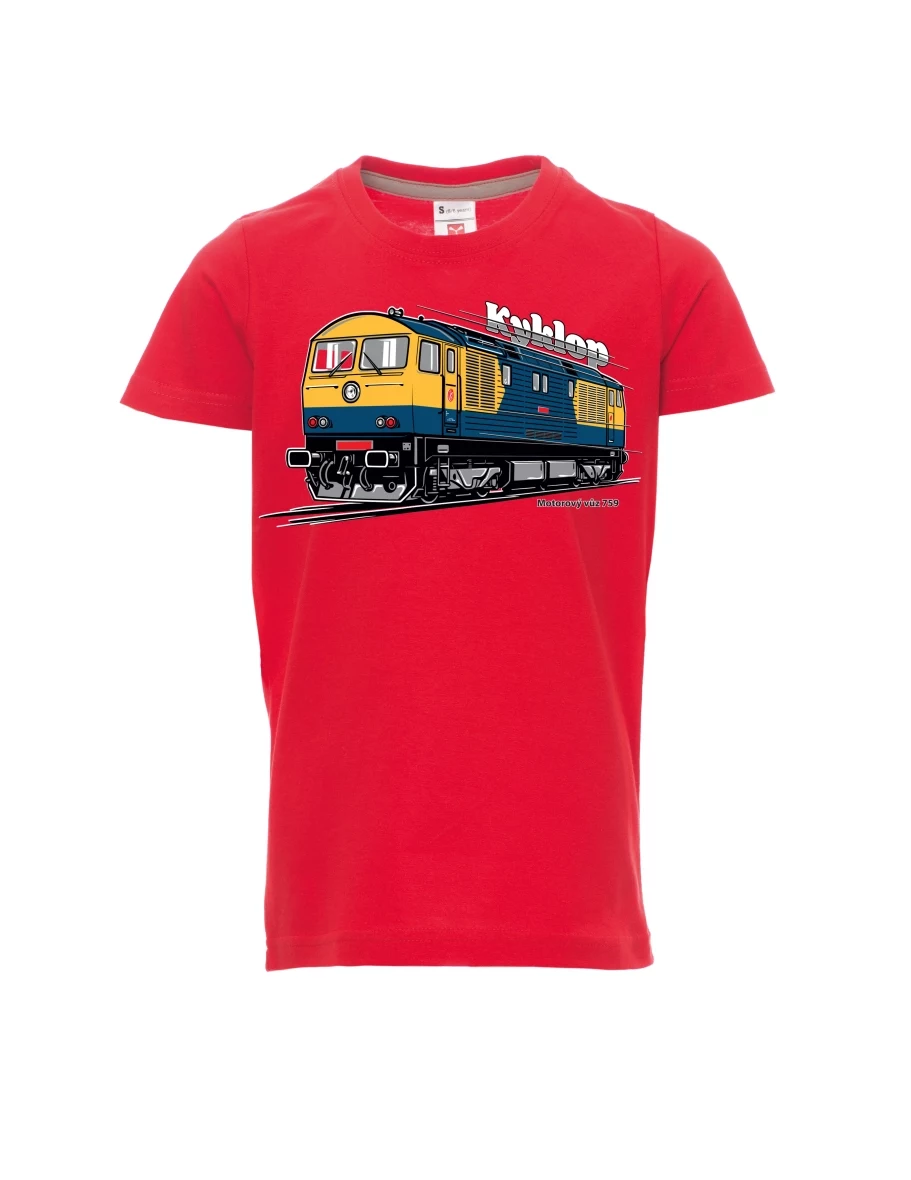 Rotes Kinder T-Shirt Triebwagen 759 „Kyklop“
