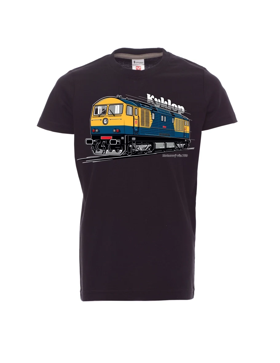 Schwarzes Kinder T-Shirt Triebwagen 759 „Kyklop“