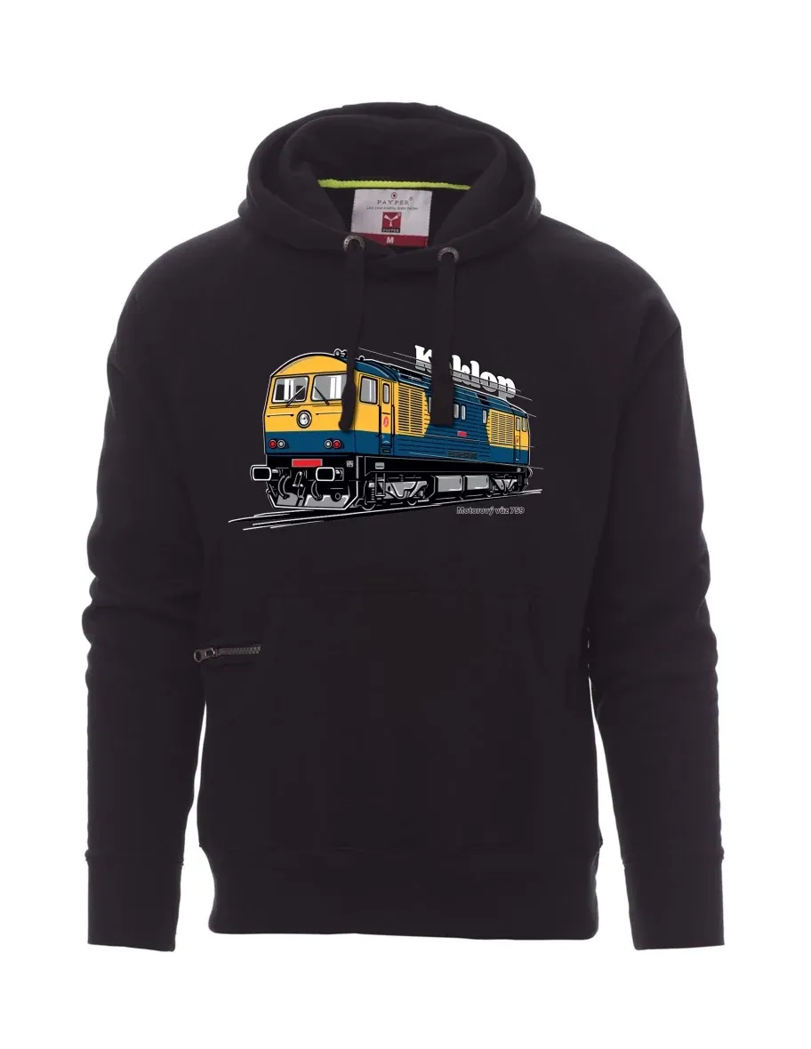 Schwarzes Sweatshirt für Männer Triebwagen 759 „Kyklop“