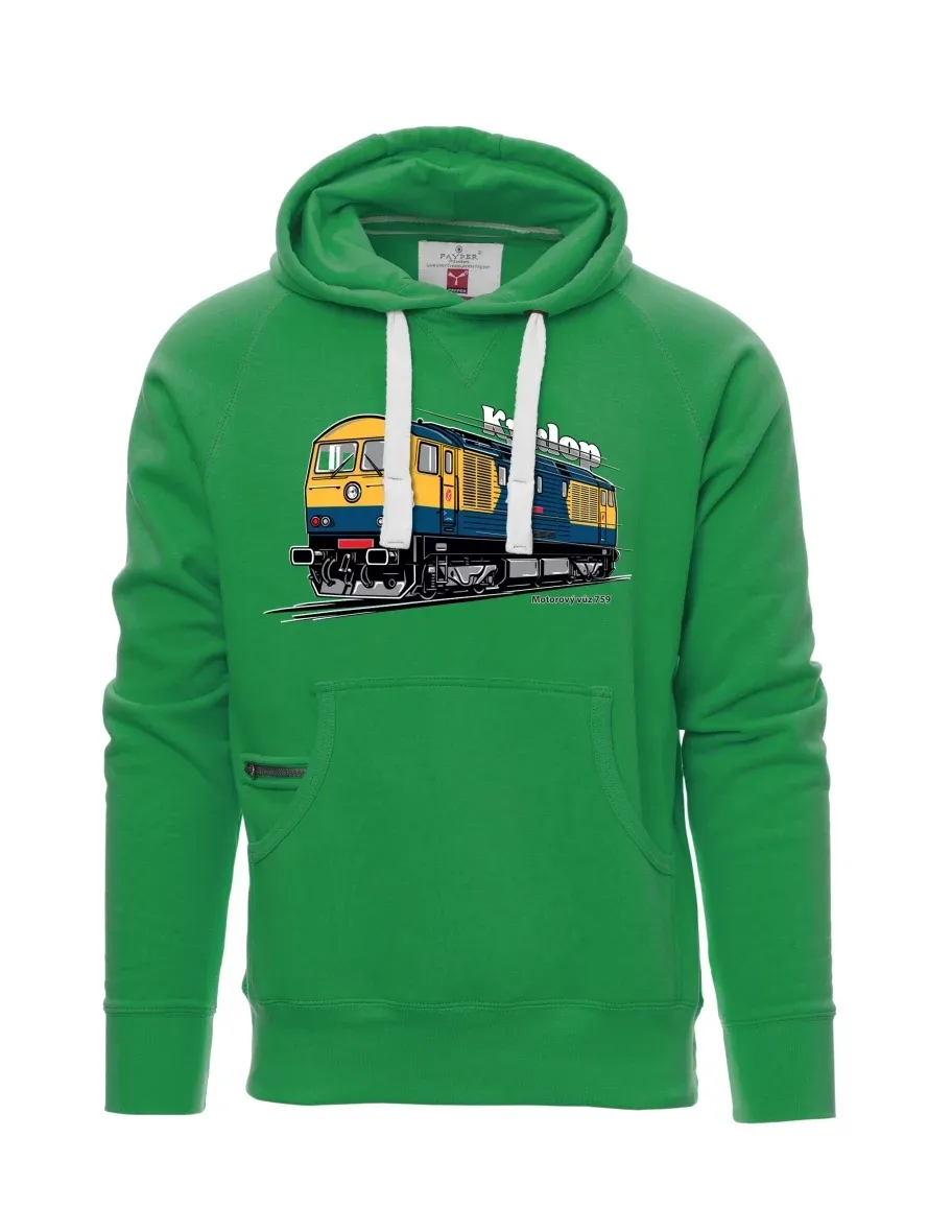 Grünes Sweatshirt für Männer Triebwagen 759 „Kyklop“