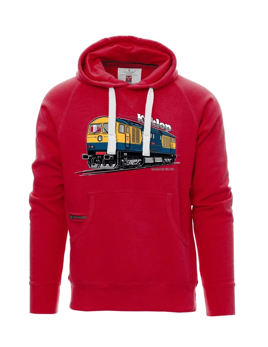 Rotes Sweatshirt für Männer Triebwagen 759 „Kyklop“
