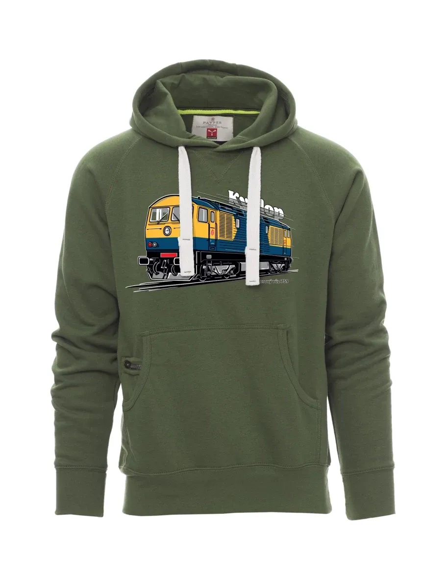 Dunkelgrünes Sweatshirt für Männer Triebwagen 759 „Kyklop“