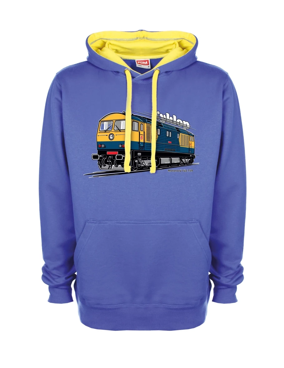 Gelb-blaues Sweatshirt Triebwagen 759 „Kyklop“