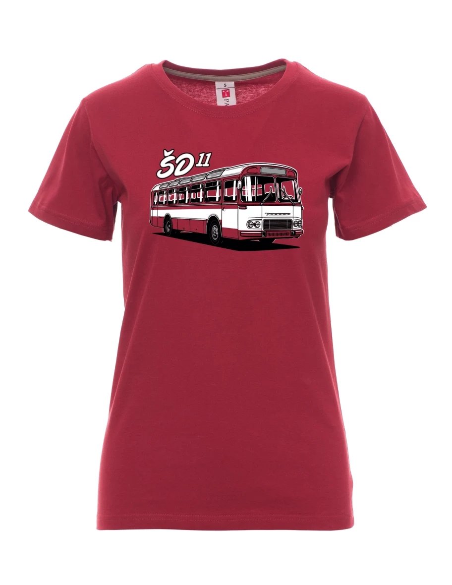 Bordeaux T-Shirt für Damen Autobus ŠD 11
