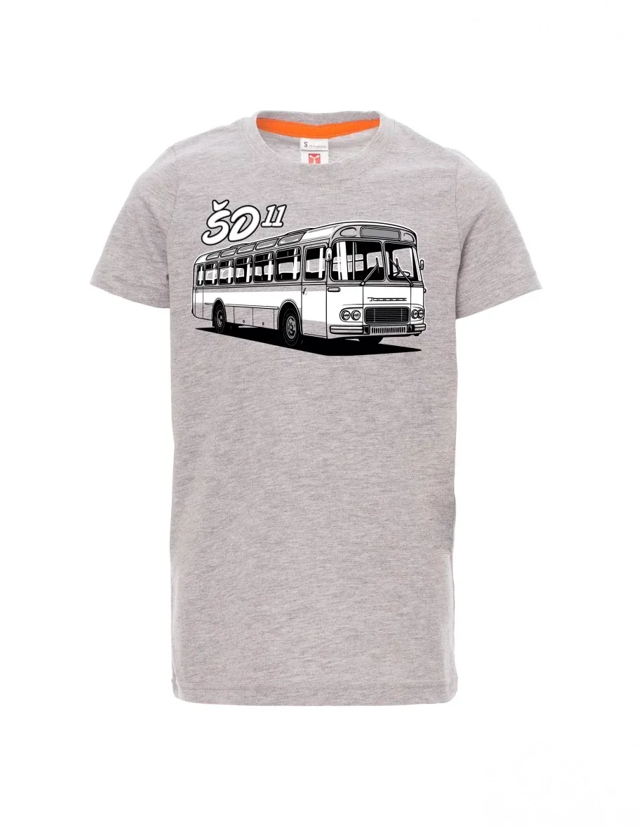 Grau melange Kinder T-Shirt Autobus ŠD 11