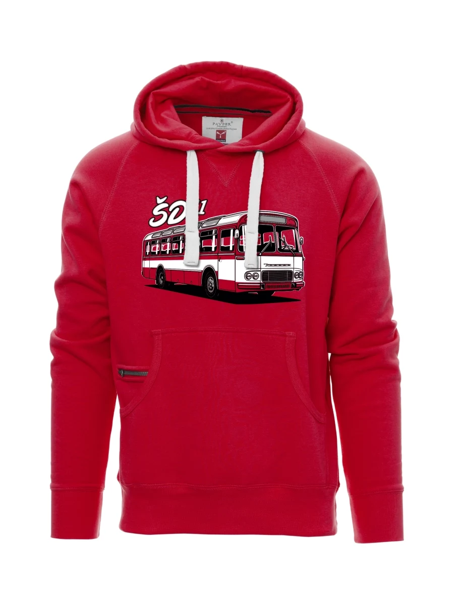 Rotes Sweatshirt für Männer Autobus ŠD 11