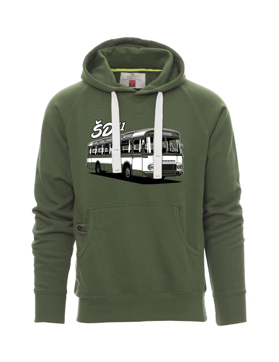 Dunkelgrünes Sweatshirt für Männer Autobus ŠD 11
