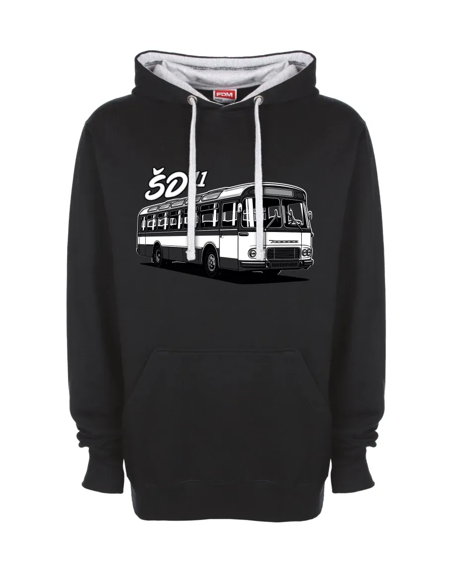 Grau-schwarzes Sweatshirt Autobus ŠD 11