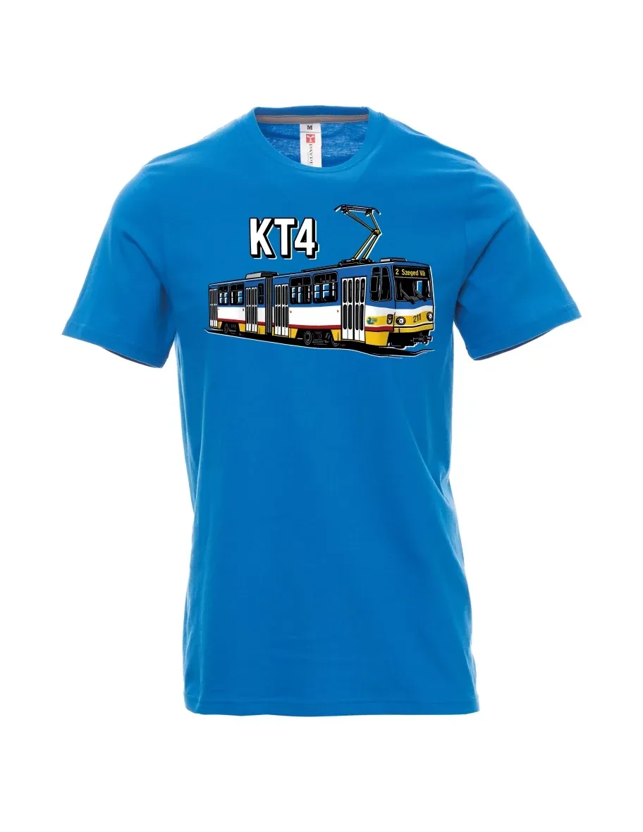 Hellblaues T-Shirt für Männer Straßenbahn KT4
