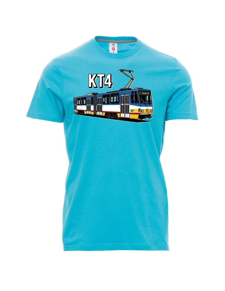 Atoll-blaues T-Shirt für Männer Straßenbahn KT4