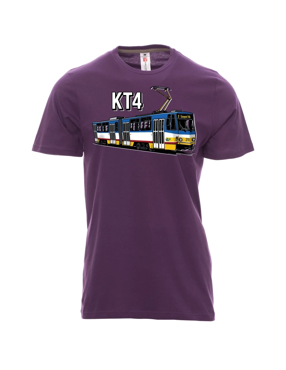 Violett T-Shirt für Männer Straßenbahn KT4