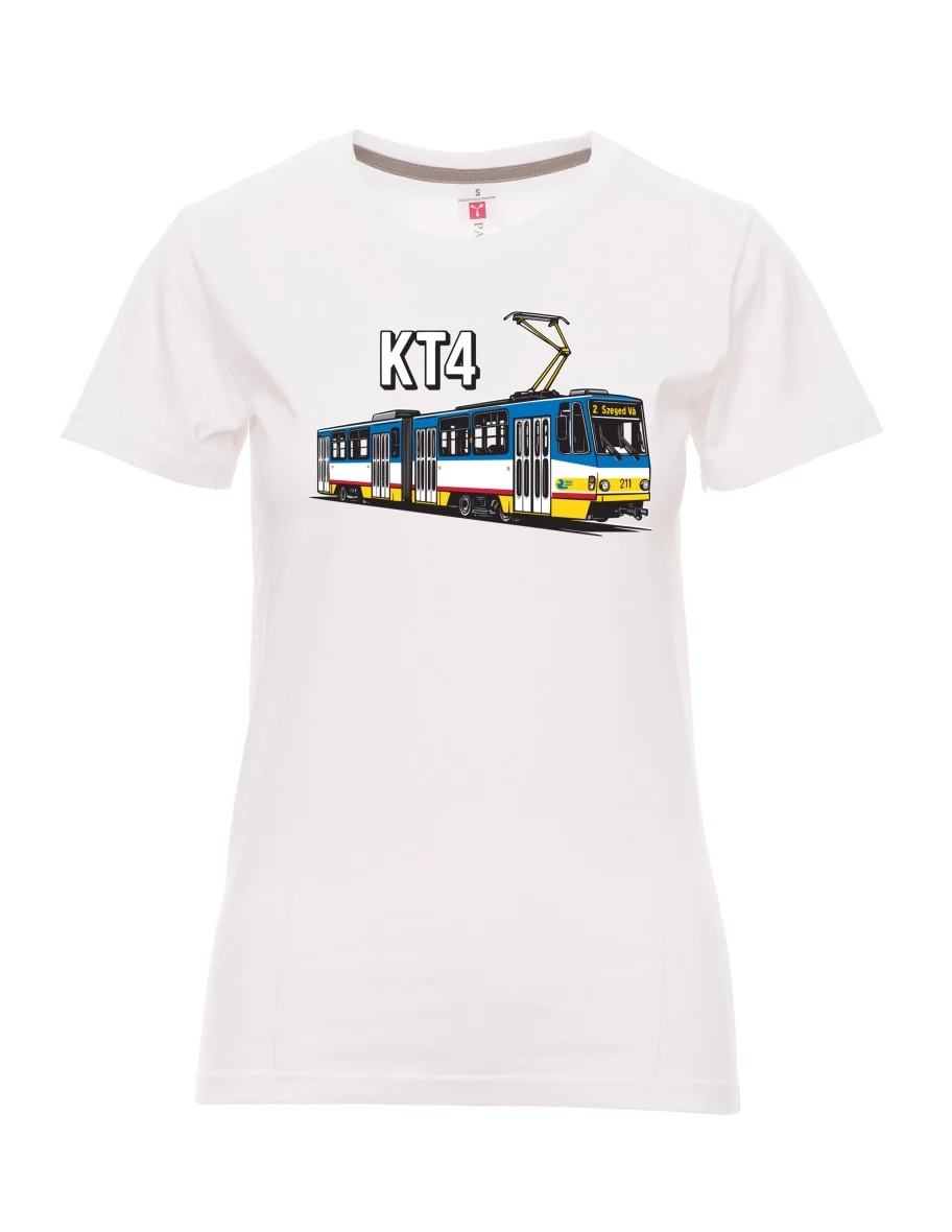 Weißes T-Shirt für Damen Straßenbahn KT4