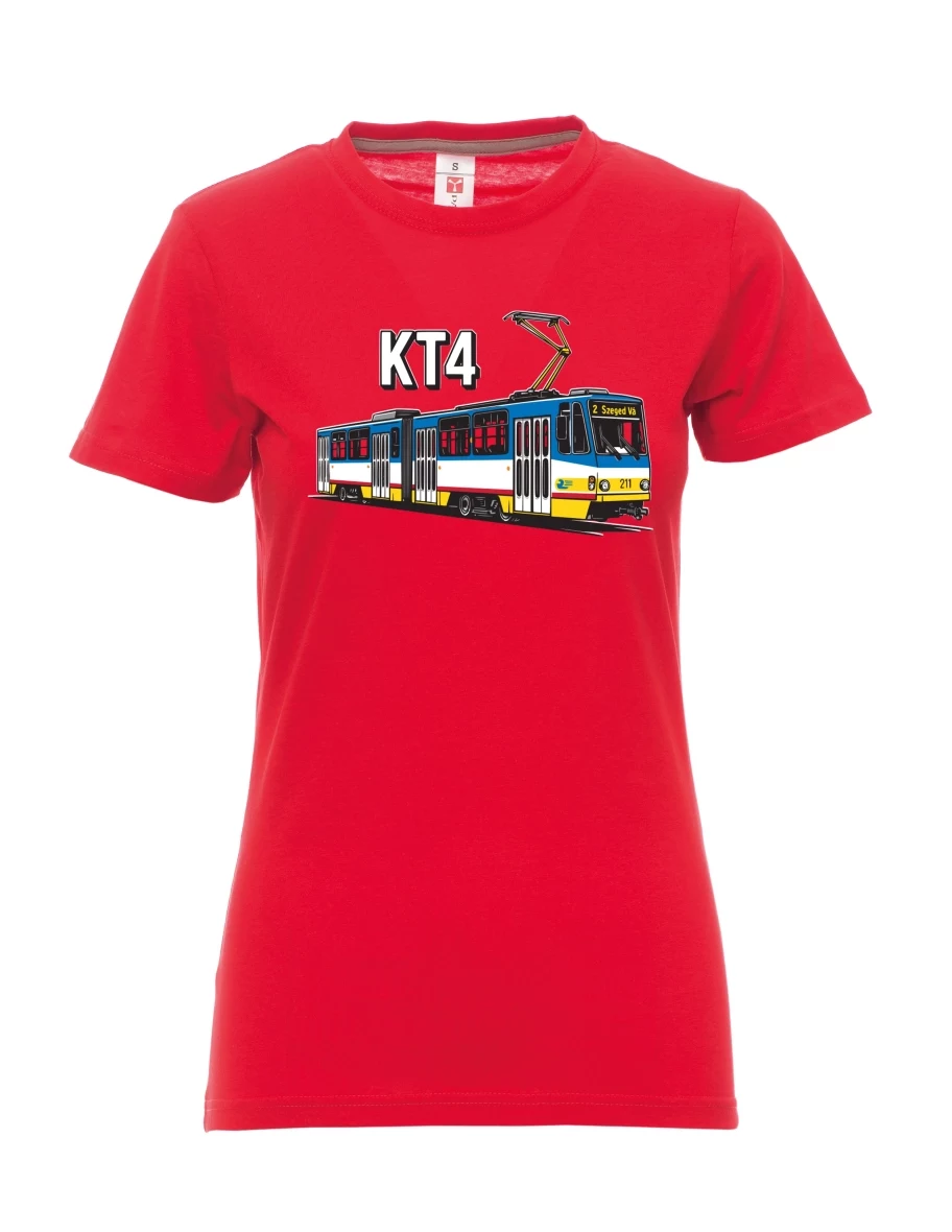 Rotes T-Shirt für Damen Straßenbahn KT4