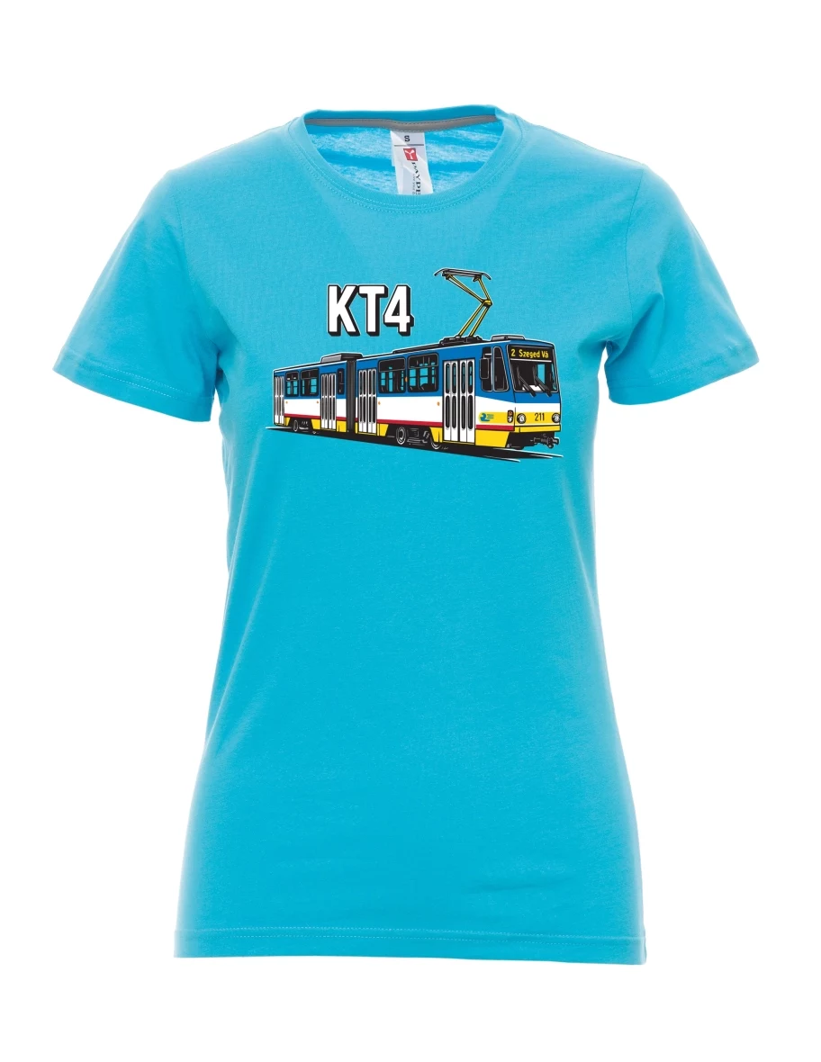 Atoll-blaues T-Shirt für Damen Straßenbahn KT4