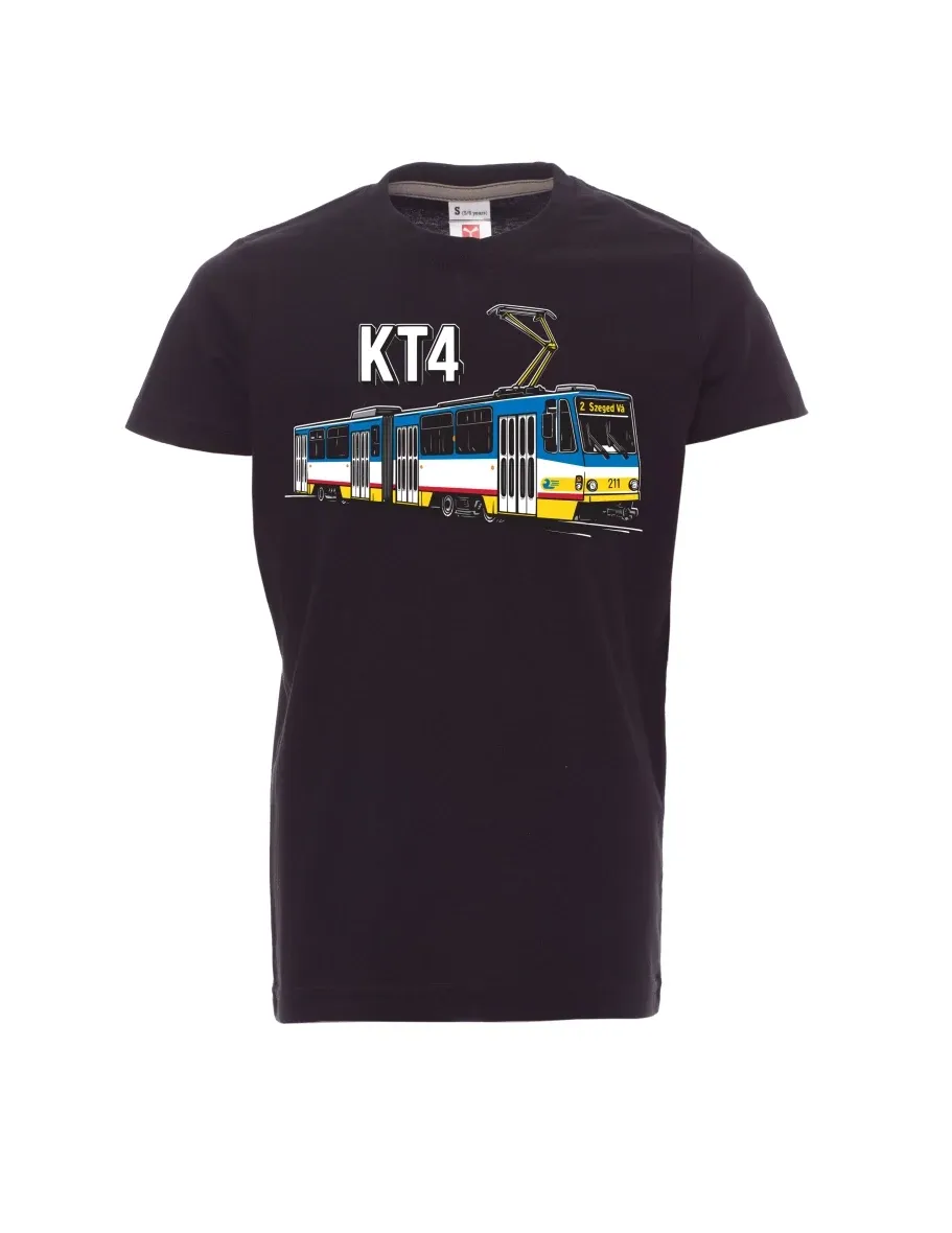 Schwarzes Kinder T-Shirt Straßenbahn KT4