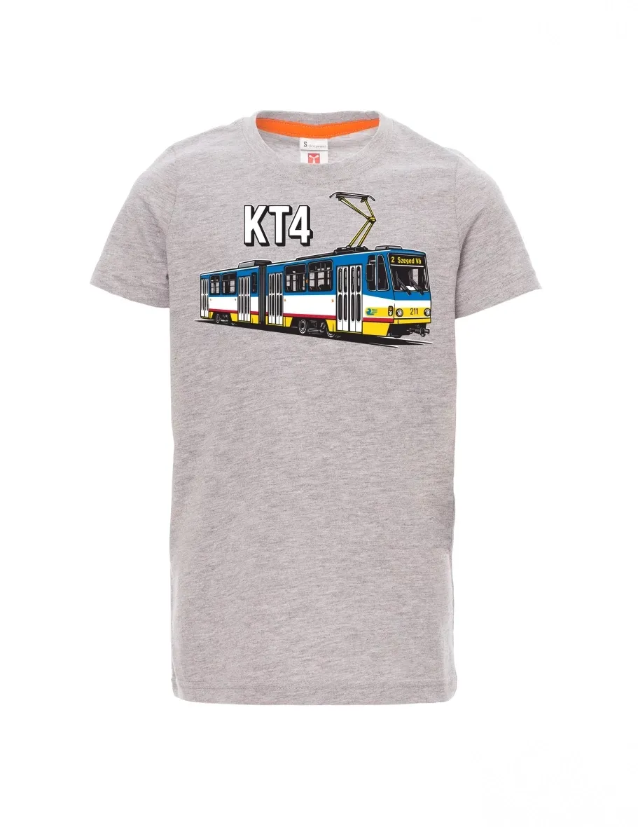Grau melange Kinder T-Shirt Straßenbahn KT4