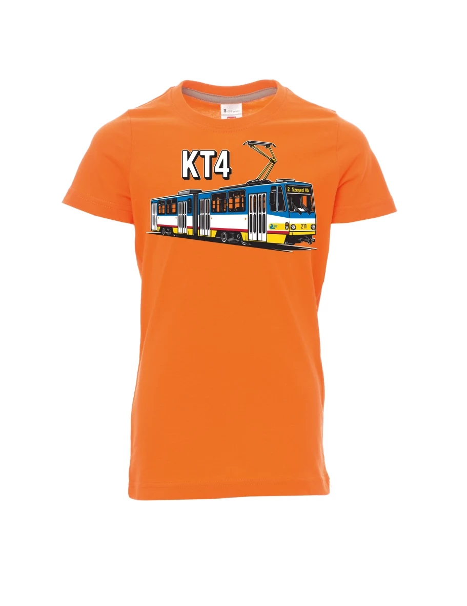 Orange Kinder T-Shirt Straßenbahn KT4